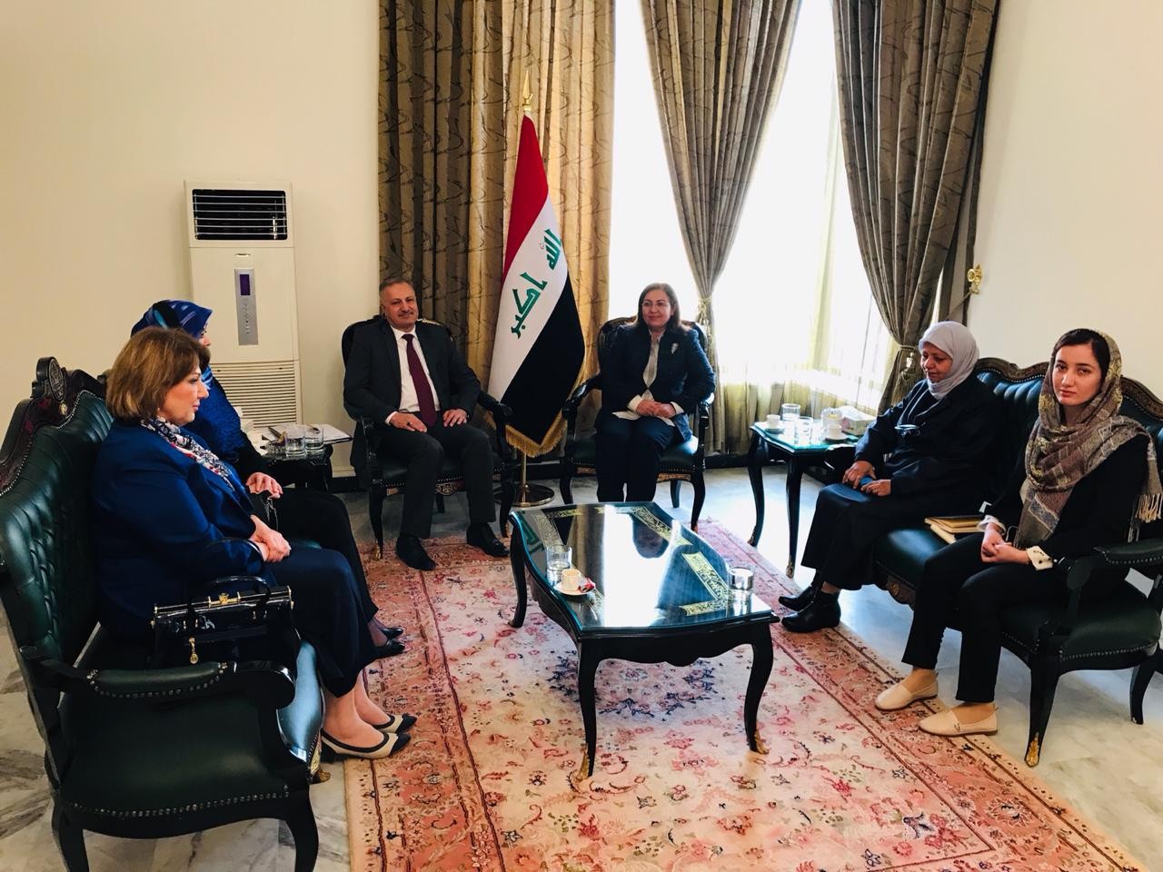 السيدة الاولى حرم فخامة رئيس جمهورية العراق الدكتورة سرباغ صالح تستقبل السفير عماد طارق الجنابي  The First Lady, wife of His Excellency the President of the Republic of